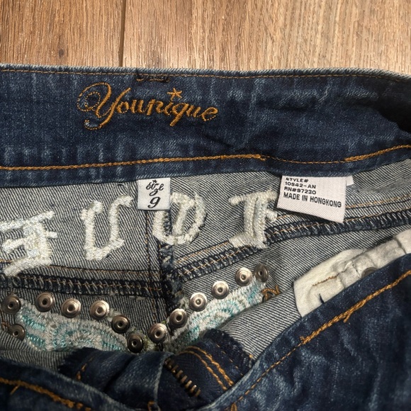 Vintage Y2K Younique Jeans with Butterfly Embroidery and Studs Details - Picture 7 of 11